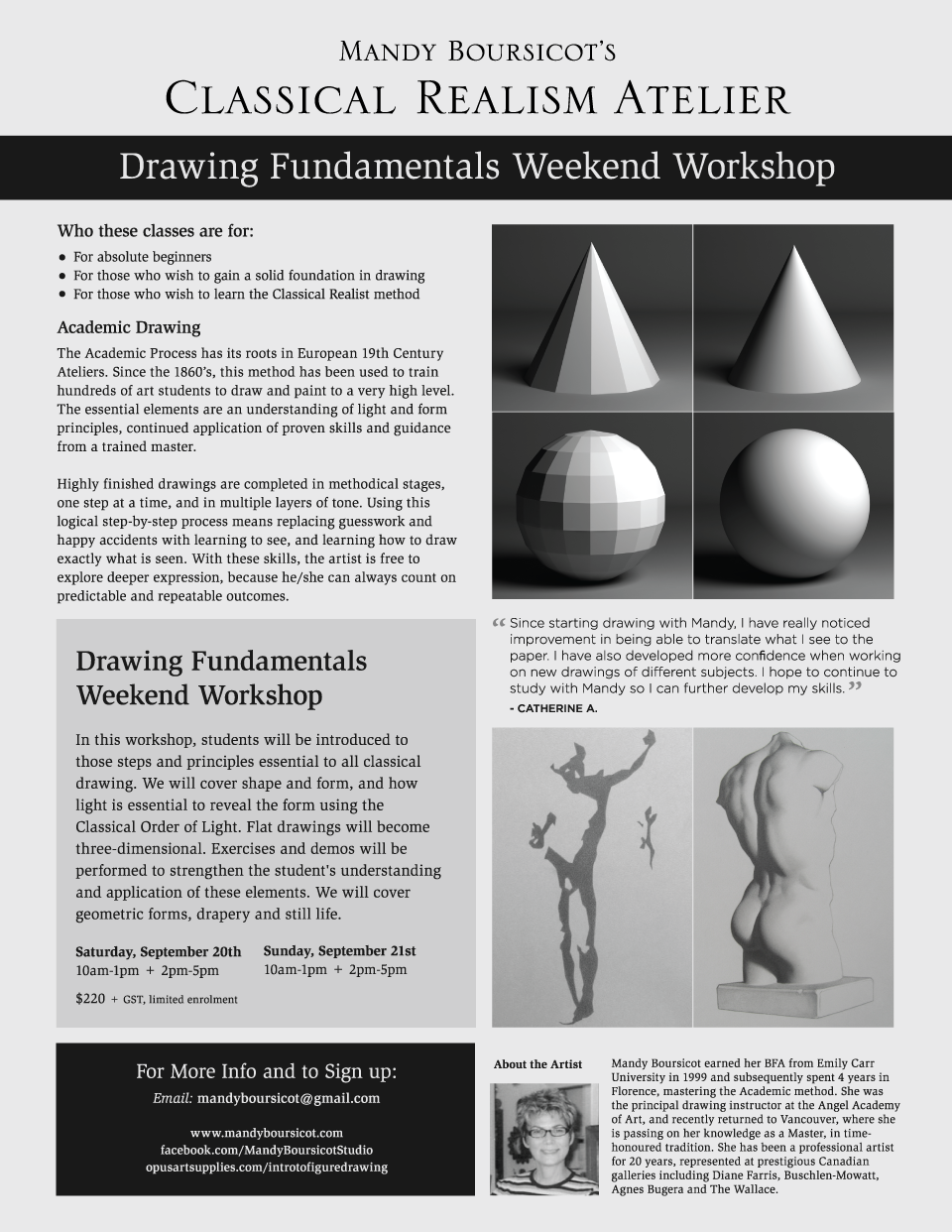 September 2014 Weekend Workshop:  Drawing Fundamentals